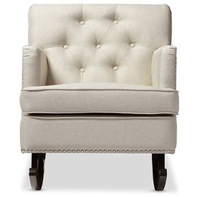 Baxton Studio Bethany Modern and Contemporary Light Beige Fabric Upholstered Button-tufted Rocking Chair Baxton Studio--Minimal And Modern - 1