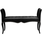 Baxton Studio Kristy Modern and Contemporary Black Faux Leather Classic Seating Bench Baxton Studio-benches-Minimal And Modern - 1