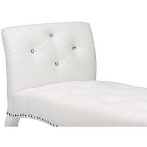 Baxton Studio Kristy Modern and Contemporary White Faux Leather Classic Seating Bench Baxton Studio-benches-Minimal And Modern - 4