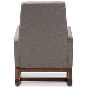 Baxton Studio Yashiya Mid-century Retro Modern Grey Fabric Upholstered Rocking Chair Baxton Studio--Minimal And Modern - 4