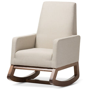 Baxton Studio Yashiya Mid-century Retro Modern Light Beige Fabric Upholstered Rocking Chair Baxton Studio--Minimal And Modern - 2