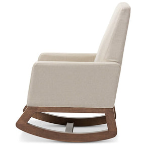 Baxton Studio Yashiya Mid-century Retro Modern Light Beige Fabric Upholstered Rocking Chair Baxton Studio--Minimal And Modern - 3