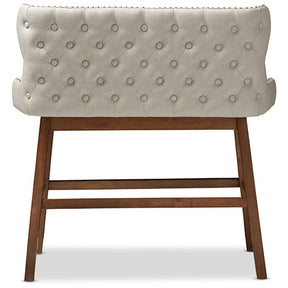 Baxton Studio Gradisca Modern and Contemporary Light Beige Fabric Button-tufted Upholstered Bar Bench Banquette Baxton Studio-Bar Stools-Minimal And Modern - 4