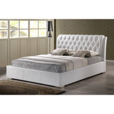 Baxton Studio Bianca White Modern Bed with Tufted Headboard - Full Size Baxton Studio-beds-Minimal And Modern - 1