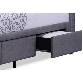 Baxton Studio Armeena Grey Linen Modern Storage Bed with Upholstered Headboard - Queen Size Baxton Studio-beds-Minimal And Modern - 2