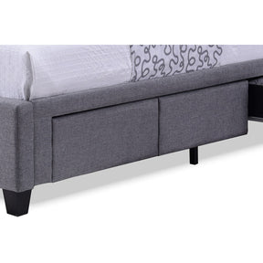 Baxton Studio Armeena Grey Linen Modern Storage Bed with Upholstered Headboard - Queen Size Baxton Studio-beds-Minimal And Modern - 4