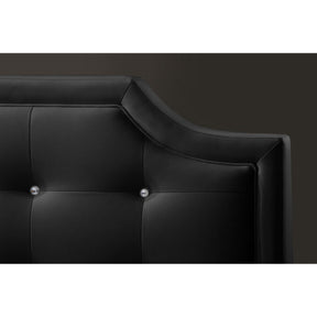 Baxton Studio Carlotta Black Modern Bed with Upholstered Headboard - King Size Baxton Studio-beds-Minimal And Modern - 3