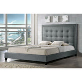 Baxton Studio Hirst Gray Platform Bed- King Size Baxton Studio-beds-Minimal And Modern - 1