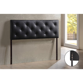 Baxton Studio Baltimore Modern and Contemporary Full Black Faux Leather Upholstered Headboard Baxton Studio-Headboards-Minimal And Modern - 2