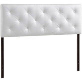 Baxton Studio Baltimore Modern and Contemporary King White Faux Leather Upholstered Headboard Baxton Studio-Headboards-Minimal And Modern - 1