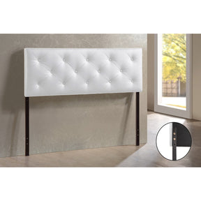 Baxton Studio Baltimore Modern and Contemporary Queen White Faux Leather Upholstered Headboard Baxton Studio-Headboards-Minimal And Modern - 1