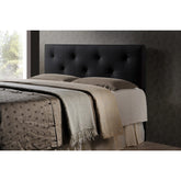 Baxton Studio Dalini Modern and Contemporary Full Black Faux Leather Headboard with Faux Crystal Buttons Baxton Studio-Headboards-Minimal And Modern - 1