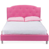 Baxton Studio Canterbury Modern and Contemporary Hot Pink Faux Leather Queen Size Platform Bed Baxton Studio-Queen Bed-Minimal And Modern - 1