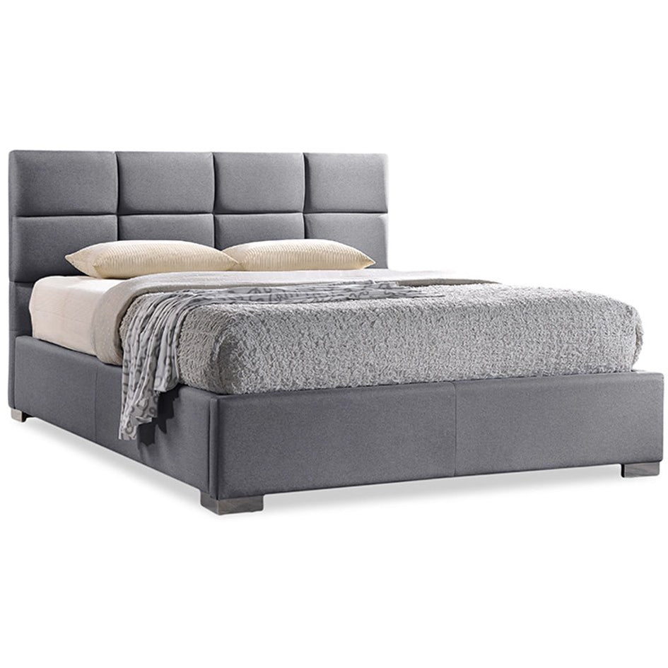 Baxton Studio Sophie Modern and Contemporary Grey Fabric Upholstered King Size Platform Bed Baxton Studio-King Bed-Minimal And Modern - 1