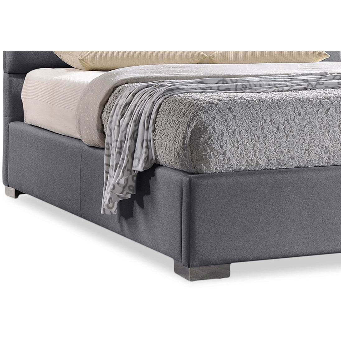 Baxton Studio Sophie Modern and Contemporary Grey Fabric Upholstered Queen Size Platform Bed Baxton Studio-Queen Bed-Minimal And Modern - 2