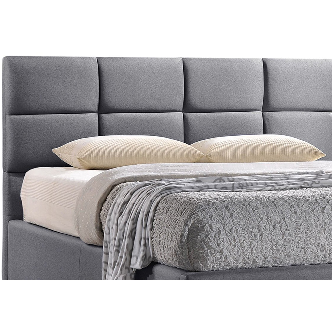 Baxton Studio Sophie Modern and Contemporary Grey Fabric Upholstered Full Size Platform Bed Baxton Studio-Full Bed-Minimal And Modern - 3