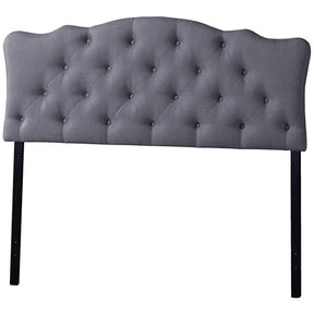 Baxton Studio Rita Modern and Contemporary Queen Size Grey Fabric Upholstered Button-tufted Scalloped Headboard Baxton Studio-Headboards-Minimal And Modern - 1