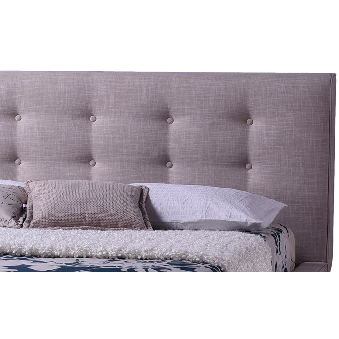 Baxton Studio Jonesy Scandinavian Style Mid-century Beige Fabric Upholstered Full Size Platform Bed Baxton Studio-Full Bed-Minimal And Modern - 3