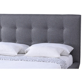 Baxton Studio Jonesy Scandinavian Style Mid-century Grey Fabric Upholstered Full Size Platform Bed Baxton Studio-Full Bed-Minimal And Modern - 3