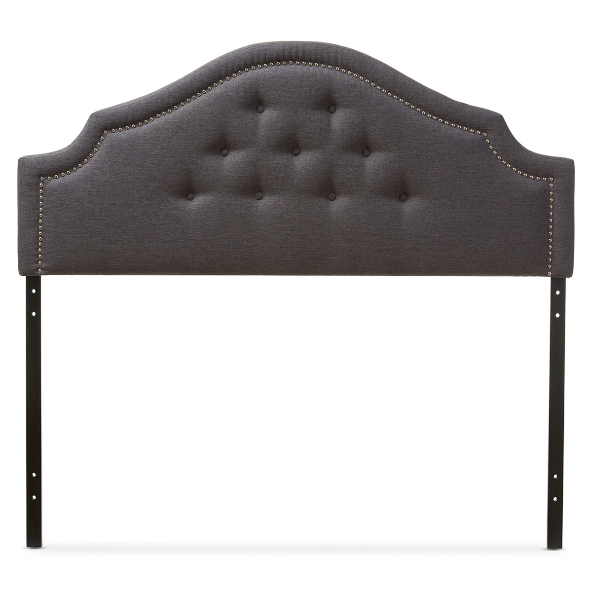 Baxton Studio Cora Modern and Contemporary Dark Grey Fabric Upholstered Queen Size Headboard Baxton Studio-Queen Headboard-Minimal And Modern - 2