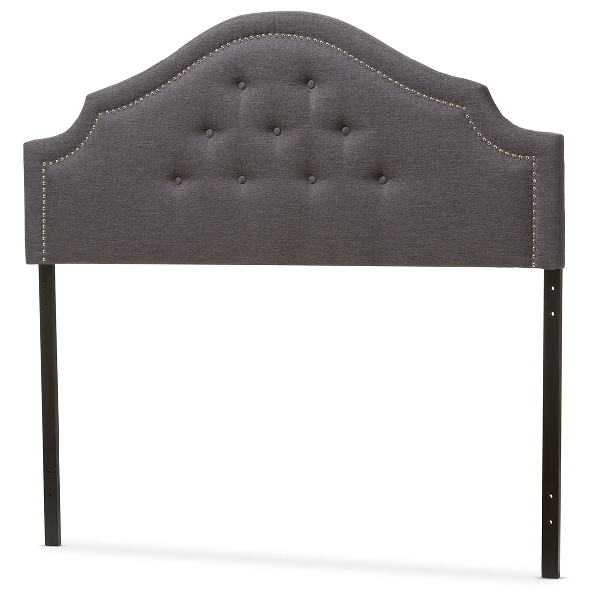 Baxton Studio Cora Modern and Contemporary Dark Grey Fabric Upholstered Queen Size Headboard Baxton Studio-Queen Headboard-Minimal And Modern - 3