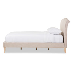 Baxton Studio Fannie French Classic Modern Style Beige Linen Fabric Full Size Platform Bed Baxton Studio-Full Bed-Minimal And Modern - 3