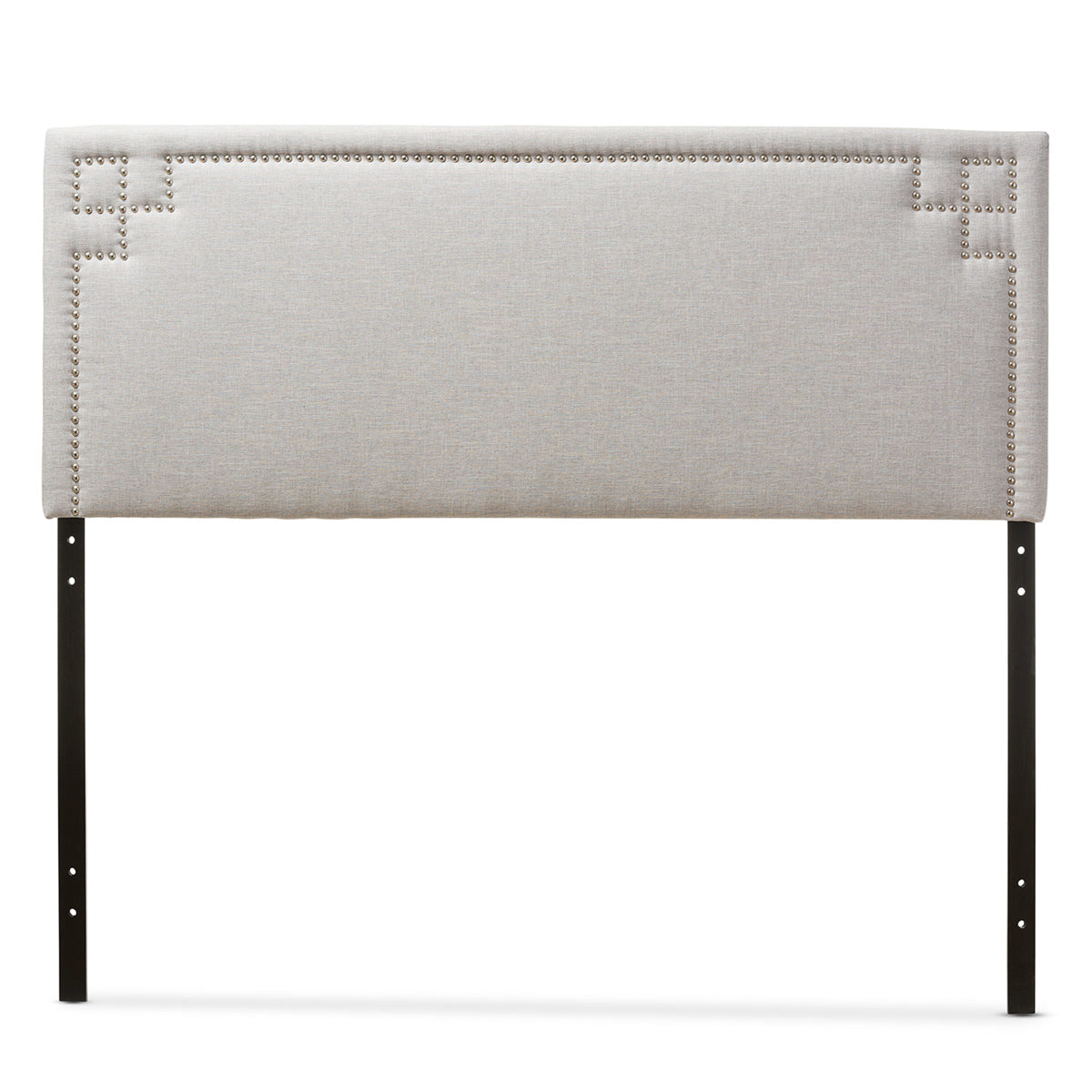 Baxton Studio Geneva Modern and Contemporary Grayish Beige Fabric Upholstered Queen Size Headboard Baxton Studio-Queen Headboard-Minimal And Modern - 2