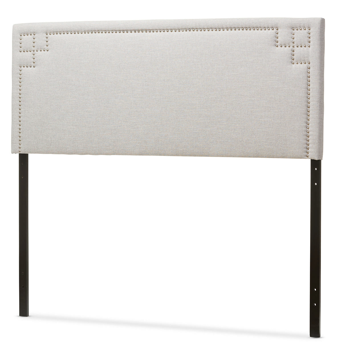 Baxton Studio Geneva Modern and Contemporary Grayish Beige Fabric Upholstered Queen Size Headboard Baxton Studio-Queen Headboard-Minimal And Modern - 3