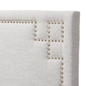 Baxton Studio Geneva Modern and Contemporary Grayish Beige Fabric Upholstered Queen Size Headboard Baxton Studio-Queen Headboard-Minimal And Modern - 4