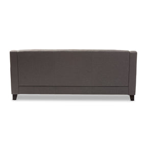Baxton Studio Arcadia Modern and Contemporary Grey Fabric Upholstered Button-Tufted Living Room 3-Seater Sofa Baxton Studio-sofas-Minimal And Modern - 5
