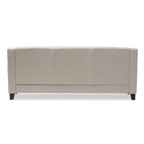Baxton Studio Arcadia Modern and Contemporary Light Beige Fabric Upholstered Button-Tufted Living Room 3-Seater Sofa Baxton Studio-sofas-Minimal And Modern - 5