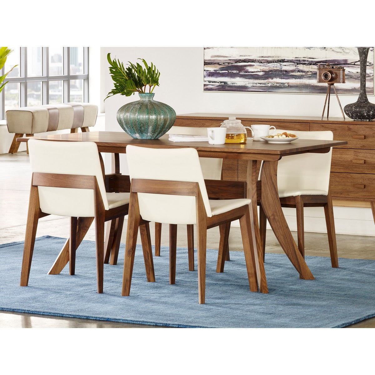 Moe's Home Collection Florence Rectangular Dining Table Small Walnut - BC-1001-03 - Moe's Home Collection - Dining Tables - Minimal And Modern - 1