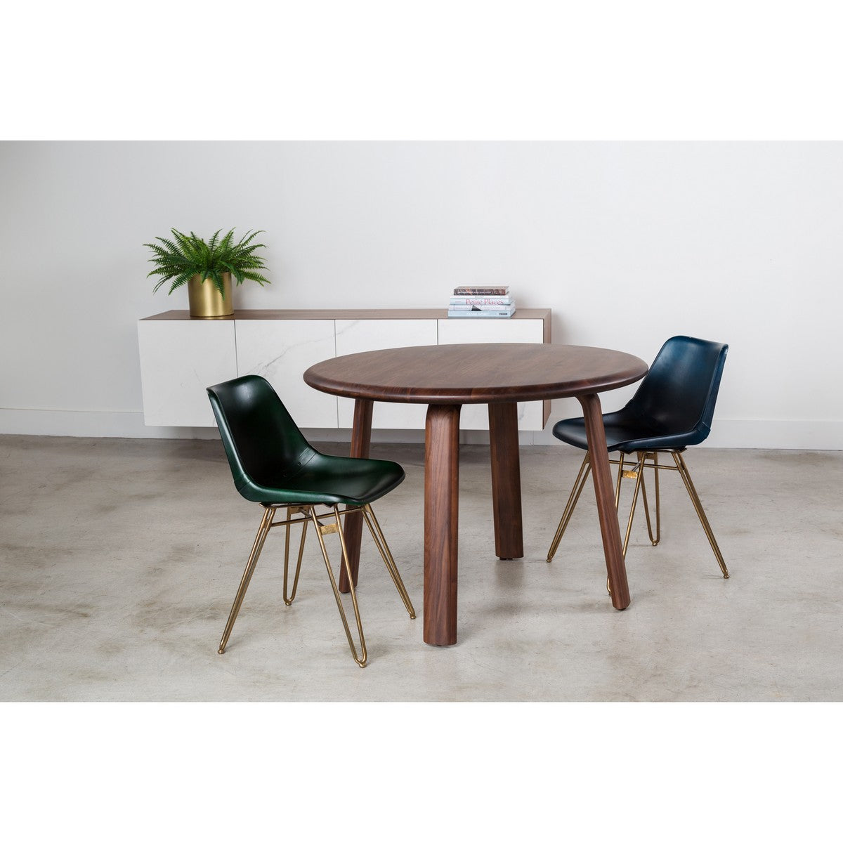 Moe's Home Collection Malibu Round Dining Table Walnut - BC-1047-03 - Moe's Home Collection - Dining Tables - Minimal And Modern - 1