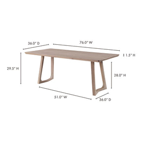 Moe's Home Collection Silas Dining Table Oak - BC-1098-18