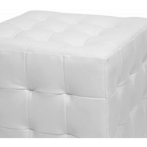 Baxton Studio Siskal White Modern Cube Ottoman (Set of 2) Baxton Studio-ottomans-Minimal And Modern - 2