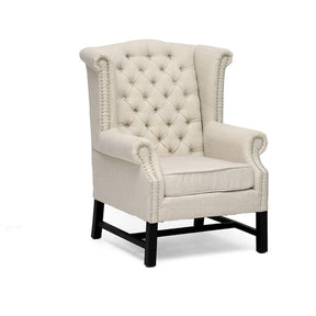 Baxton Studio Sussex Beige Linen Club Chair  Baxton Studio-chairs-Minimal And Modern - 1