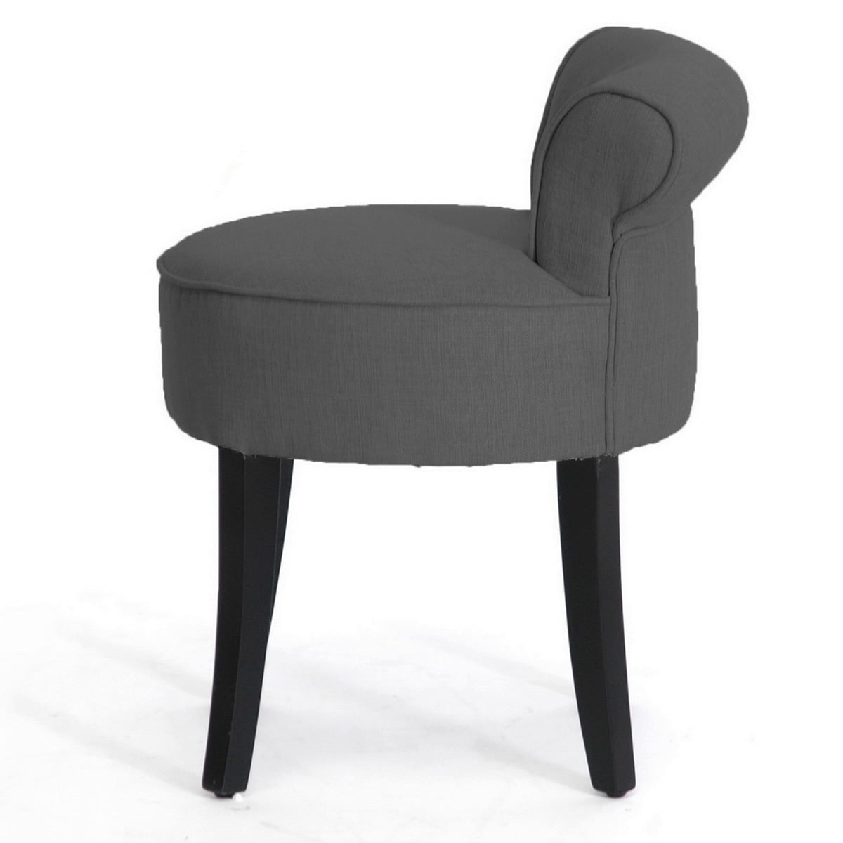 Baxton Studio Millani Gray Linen Modern Lounge Stool Baxton Studio-chairs-Minimal And Modern - 2