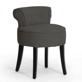 Baxton Studio Millani Gray Linen Modern Lounge Stool Baxton Studio-chairs-Minimal And Modern - 1