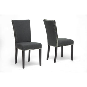 Baxton Studio Harrowgate Dark Gray Linen Modern Dining Chair (Set of 2) Baxton Studio-dining chair-Minimal And Modern - 1