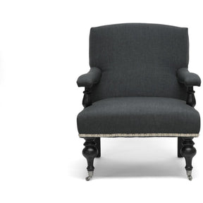 Baxton Studio Galway Gray Linen Arm Chair Baxton Studio-chairs-Minimal And Modern - 2