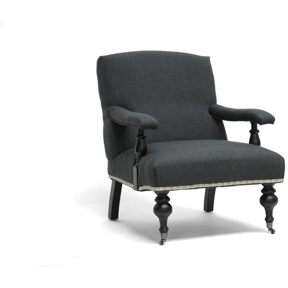 Baxton Studio Galway Gray Linen Arm Chair Baxton Studio-chairs-Minimal And Modern - 1