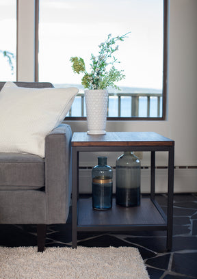 Bamboogle Rustic Grey Rectangle Side Table With Black Legs BKL-30-B-2420-G-Minimal & Modern