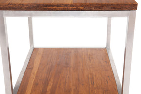 Bamboogle Koa Rectangle Side Table With Silver Legs BKL-30-S-2420-K-Minimal & Modern