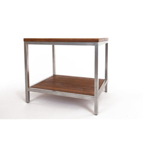 Bamboogle Koa Rectangle Side Table With Silver Legs BKL-30-S-2420-K-Minimal & Modern