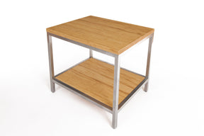 Bamboogle Timber Rectangle Side Table With Silver Legs BKL-30-S-2420-T-Minimal & Modern