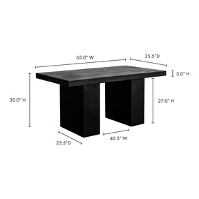 Moe's Home Collection Aurelius 2 Outdoor Dining Table Black - BQ-1021-02