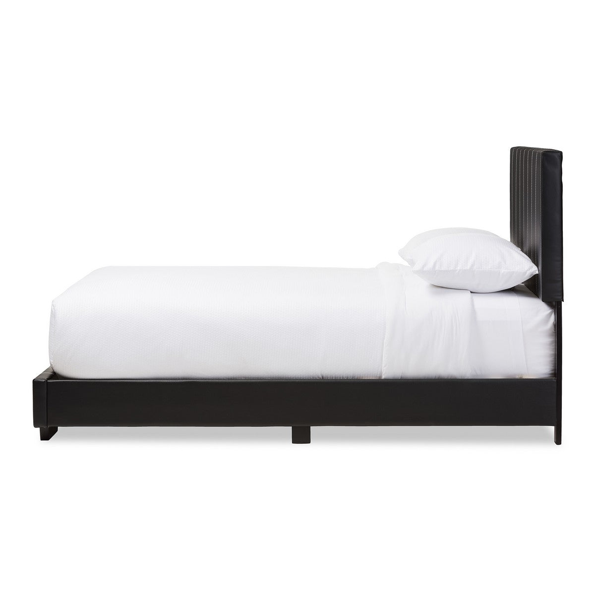 Baxton Studio Atlas Modern and Contemporary Black Faux Leather Full Size Platform Bed
