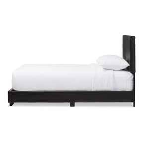 Baxton Studio Atlas Modern and Contemporary Black Faux Leather Full Size Platform Bed