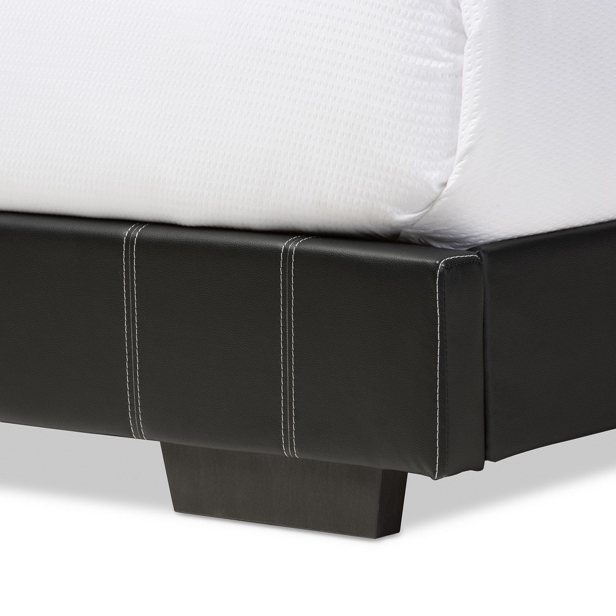 Baxton Studio Solo Modern and Contemporary Black Faux Leather Full Size Platform Bed