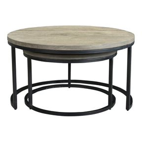 Moe's Home Collection Drey Round Nesting Coffee Tables Set of Two - BV-1011-15 - Moe's Home Collection - Coffee Tables - Minimal And Modern - 1